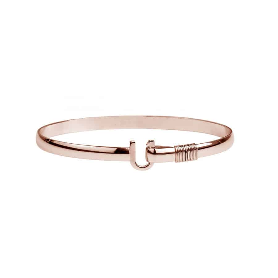 4mm 7”-7.5 All Rose Gold Color Ti Wrap Titanium Hook Bracelet