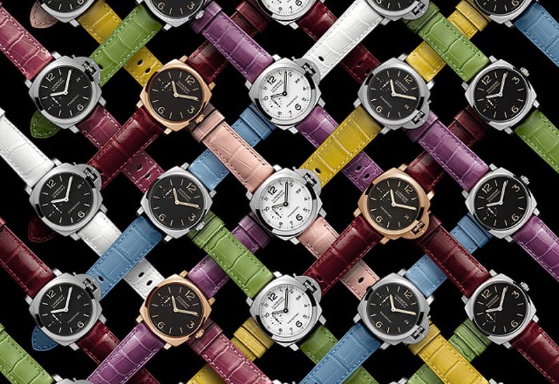 Officine Panerai has launched a collection of 11 coloured alligator straps to celebrate the summer.