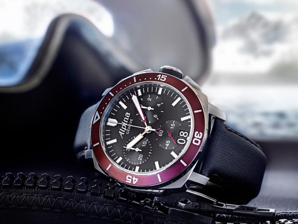 Alpina Watches reveals the Seastrong Drive 300 Chronograph big date.