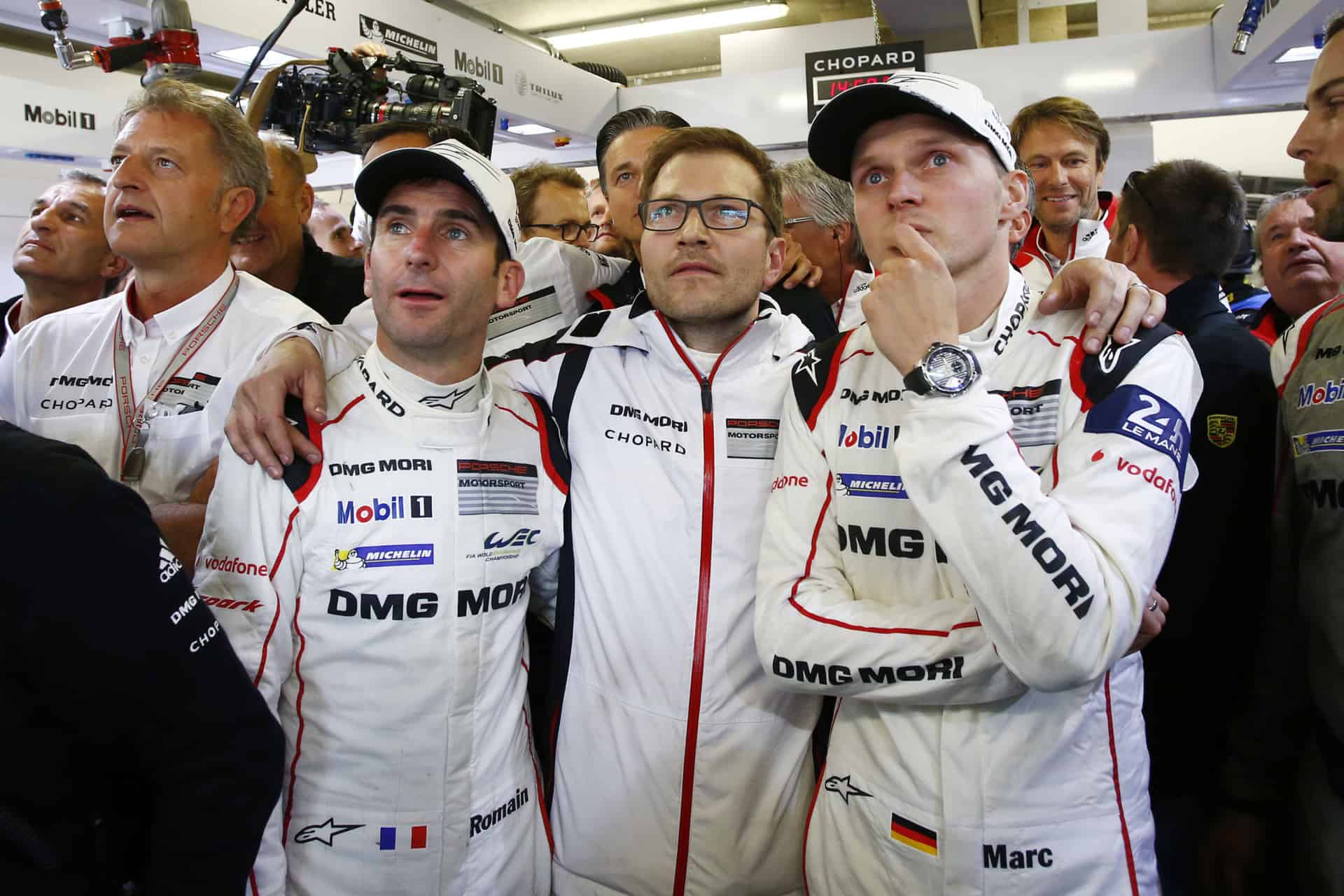 Porsche Team: Neel Jani, Andreas Seidl, Teamchef Porsche Team, Porsche Team: Marc Lieb (l-r)