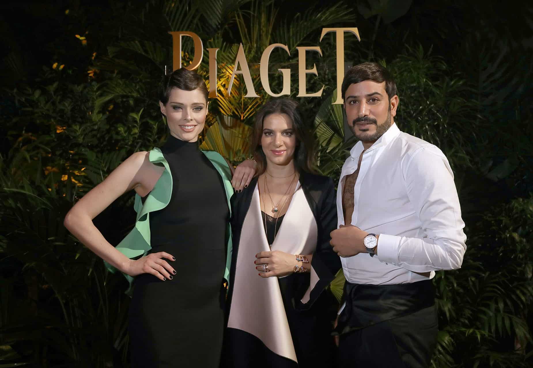 GENEVA, SWITZERLAND - JANUARY 15: (L-R) Coco Rocha, Piaget CEO Chabi Nouri and Mohammed Sultan Al Habtoor attend the #Piaget dinner at the Country Club during the #SIHH2018 on January 15, 2018 in Geneva, Switzerland.  (Photo by Remy Steiner/Getty Images for Piaget) *** Local Caption *** Mohammed Sultan Al Habtoor; Chabi Nouri; Coco Rocha